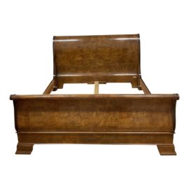 Eastern King Late 20th Century Henredon Burlwood Sleigh Bed Frame