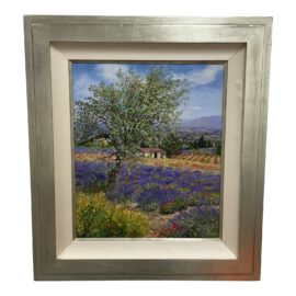 E. Fourcade "Lavendes en Provence" Oil Painting - Custom Framed. Original Price: $4,600