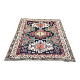 Azerbaijani Tribal Handknotted Wool Area Rug - 5′6″ × 6′9″. Original Price: $3,450