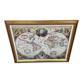 Custom Framed Old World Map Print