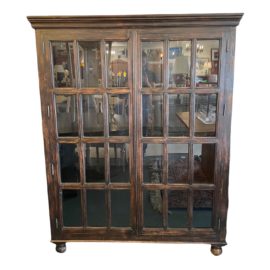 Indian Wood + Glass Display Cabinet
