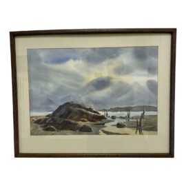 Original Watercolor Ralph Ledesma - Signed + Framed