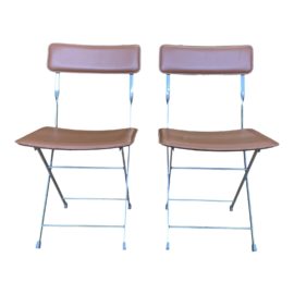 Design Within Reach Beige Lina Folding Chairs - a Pair. Original Price: $300