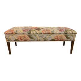 Custom Design Floral Jacquard Storage Bench