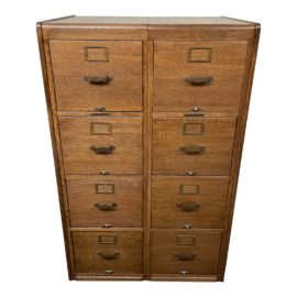 Antique Library Bureau Makers Rare 8-Drawer File Cabinet