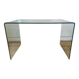 Contemporary Glass Waterfall Console + Desk