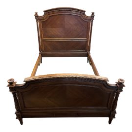 Early 20th Century Ornate Walnut Bed Frame