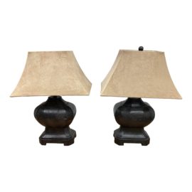 Rustic Transitional Table Lamp - a Pair