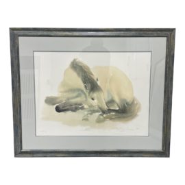 Custom Framed Horse Watercolor Signed + Numbered 199/210