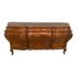 Post Modern French Provincial Style Brass + Burl Wood Inlaid Bombe Dresser