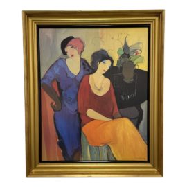 Itzchak Tarkay "Waiting" Custom Framed Reproduction Print