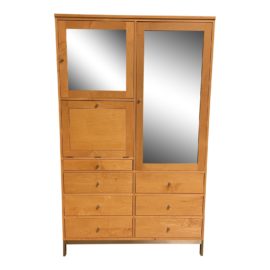 Room & Board Linear Stainless Steel + Maple Custom Drop Down Cabinet. Original Price: $3,300