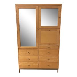 Room & Board Linear Stainless Steel + Maple Custom Drop Down Cabinet. Original Price: $3,300 (Copy)