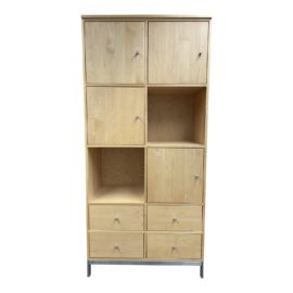 Room & Board Linear Stainless Steel + Maple Custom Wall Cabinet. Original Price: $3,300