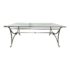Oiled Steel Trestle + Glass Coffee Table