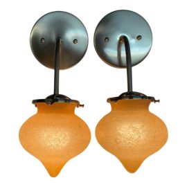 Vietri Soffiati Murano Globe Sconces, a Pair