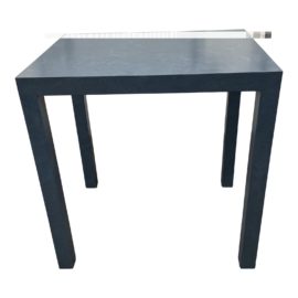 Custom Design Blue Marble Wave Veneer Parsons Side Table