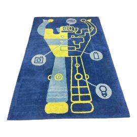 Land of Nod Wool Robot Rug - 5′1″ × 7′6″