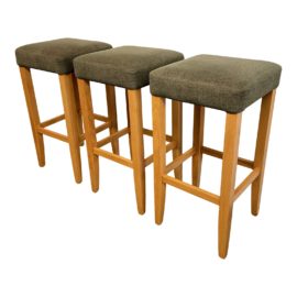 Dinec Custom Birch Barstools, Set of Three