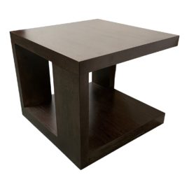 Custom Contemporary Espresso Wood Side Table