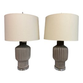 Pair of Modern Organic Table Lamps From Anthem