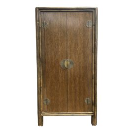 McGuire Bamboo + Brass Adjustable Shelf Armoire