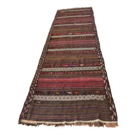 Handwoven Kilim Runner - 4′ × 12′6″