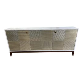 Custom Design Mercury Cable Glass Front Credenza Sideboard