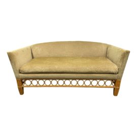 McGuire Custom Upholstered Circle Motif Loveseat