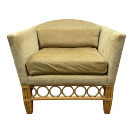 McGuire Custom Upholstered Circle Motif Arm Chair