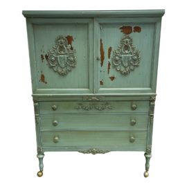 Sligh Furniture Shabby Chic Turquoise Highboy