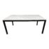 Crate & Barrel Parsons White Marble Top + Dark Steel Base Table. Original Price: $1,560