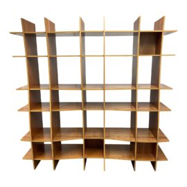 Design Within Reach Cherry Wood Wave Open Etagere
