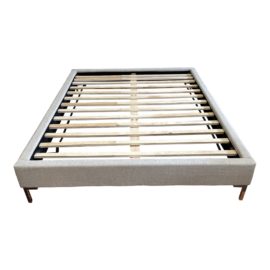 king Size Saatva Beige Platform Bed