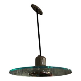 Post Modern Glass + Polished Gunmetal Gray Pendant