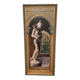 Greek Figurative Sculpture Oil Painting - Signed + Framed