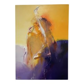 Denise Davies Original Artwork Figure Shady in Purple + Orange I