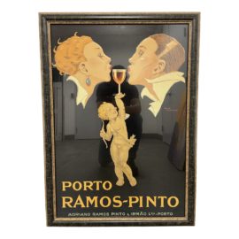 Custom Framed Vintage French Porto Ramos-Pinto Poster Print