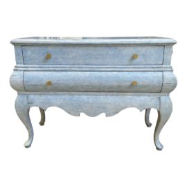 Boho Chic Blue Wash Bombe Two Drawer Dresser