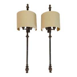 Restoration Hardware Lorraine Architectural Railing Sconces, a Pair. Original Price: $1,132