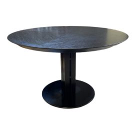 Conde House Round Black Pedestal Table. Original Price: $2,550