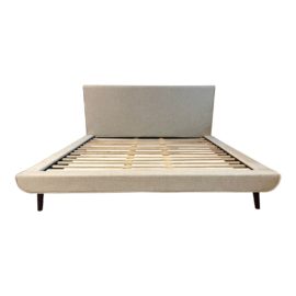 NEW Eastern King Size Saava Porto Linen Bed Frame. Original Price: $1,895