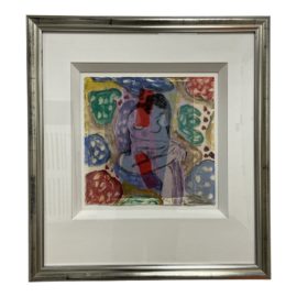 Matt Phillips "Girl in a Garden" Garden Interlude Series, Collage Monotype. Original Price: $2,800