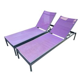Tropitone Custom Cabana Sling Chaises - a Pair. Original Price: $3,239