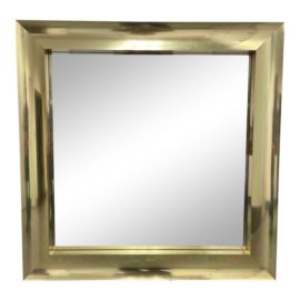 Late 20th Century Polished Brass Square Mirror