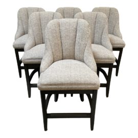 NEW Jessica Charles Maria Counter Swivel Barstools, a Set of Six. Original Price: $8,400