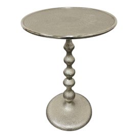 Mecox Hammered Metal Pedestal Side Table