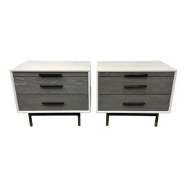 Jonathan Rachman Custom Three Drawer Nightstands - a Pair