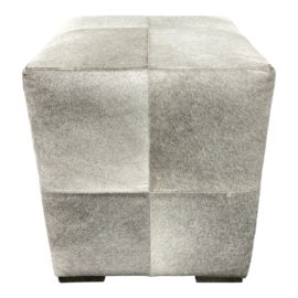 Contemporary Grey Hyde Cube Ottoman