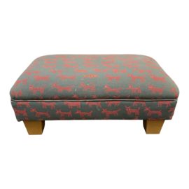 Contemporary Puppy Print Custom Ottoman
